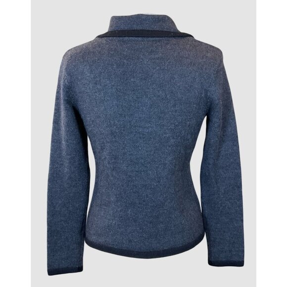 August Silk Gray Merino Wool Blend Sweater Cardigan Blazer Large - Picture 4 of 7